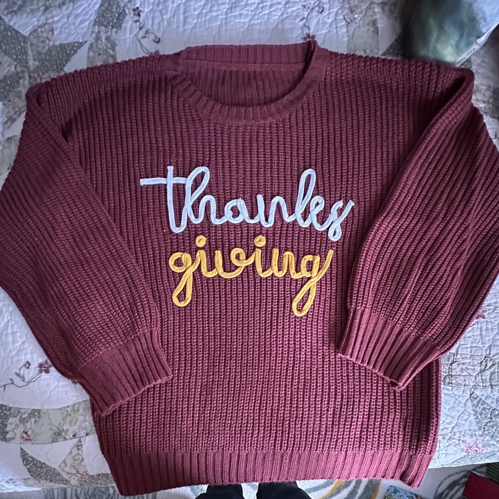 Thanksgiving Sweater in Burgundy